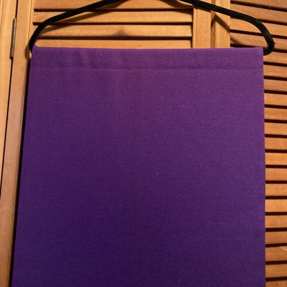 Vintage Heavy Wool Gaberdine Purple Shawl/Wrap with Fringed Hem - Picture 9 of 13